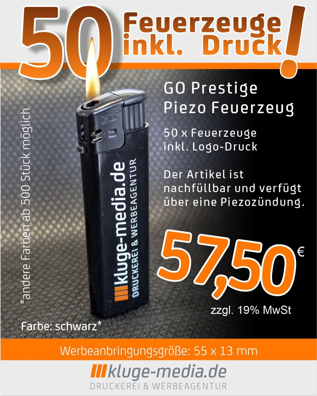 Feuerzeug bedrucken kluge Media